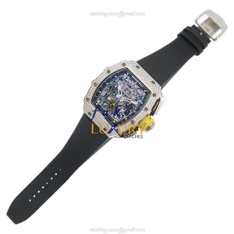 Richard Mille RM11-03 WG DIA Automatic - 18kt White Gold Diamond - Silver Dial - Replica Watch - Image 2