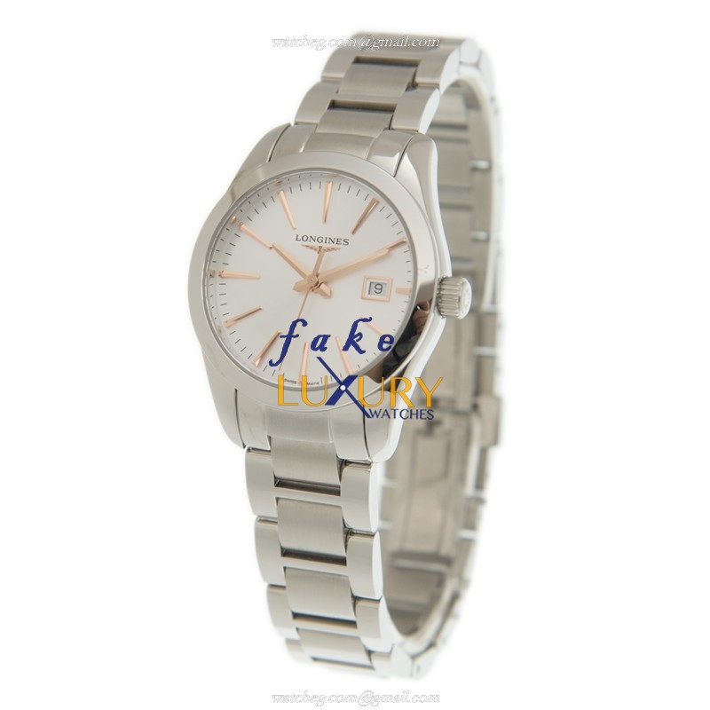 Longines Conquest Classic L2.286.4.72.6 Quartz Stainless Steel Silver Dial Replica Watch - Image 3