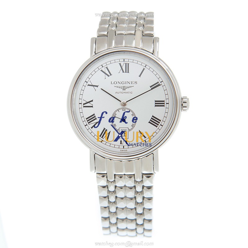 Longines L4.905.4.11.6 PRESENCE Auto Stainless Steel Replica Watch - White Dial, Silver Band - Image 2