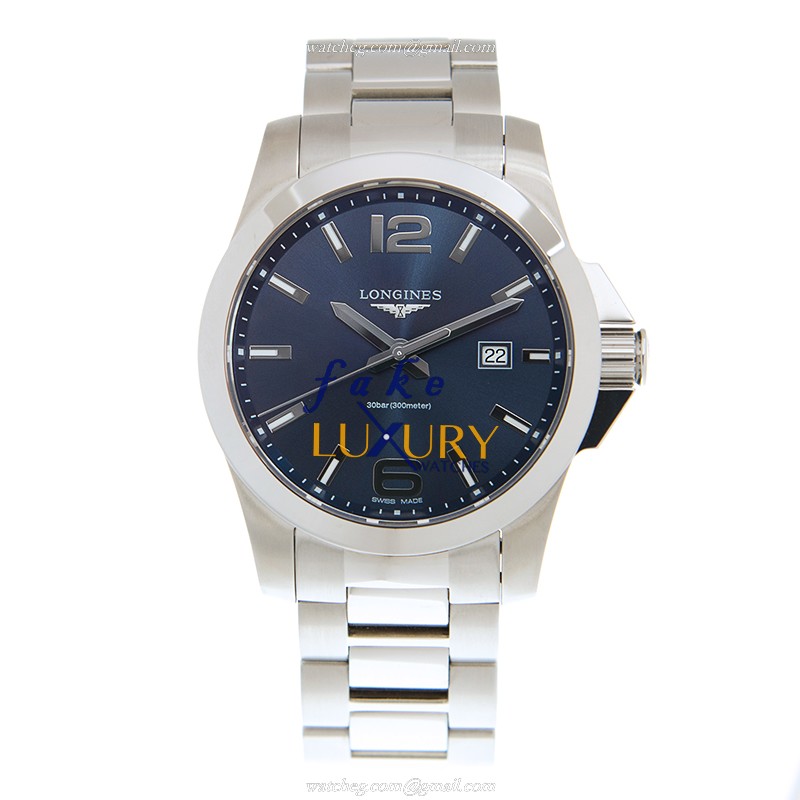 Longines L3.760.4.96.6 Quartz Stainless Steel Replica Watch, Blue Dial, Silver Strap - Image 2