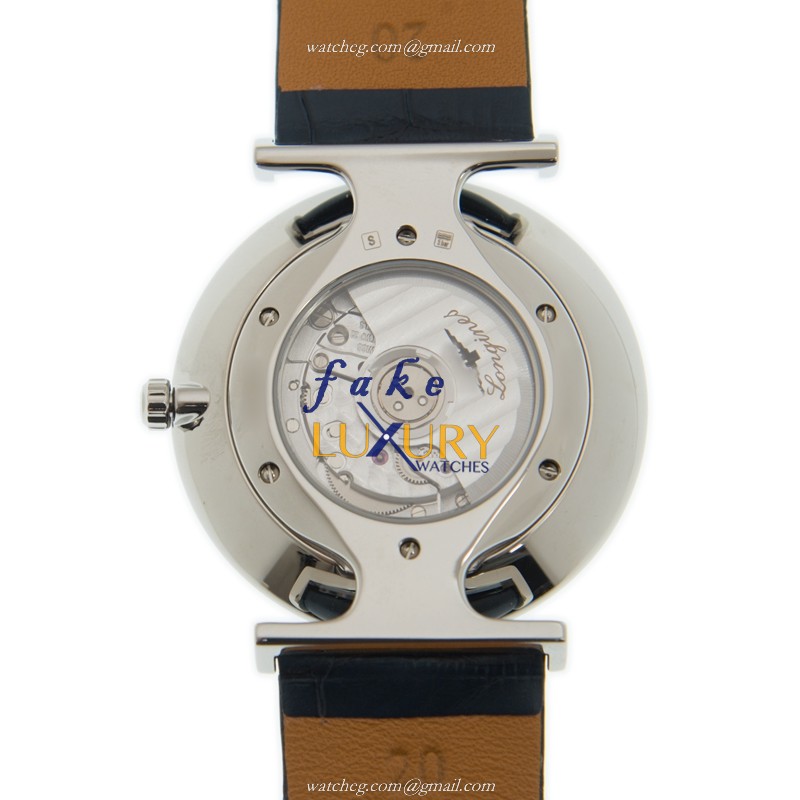 Longines L4.908.4.95.2 Replica Watch - Swiss Quartz, 35mm Steel Case, Dark Blue Dial & Leather Strap - Image 3