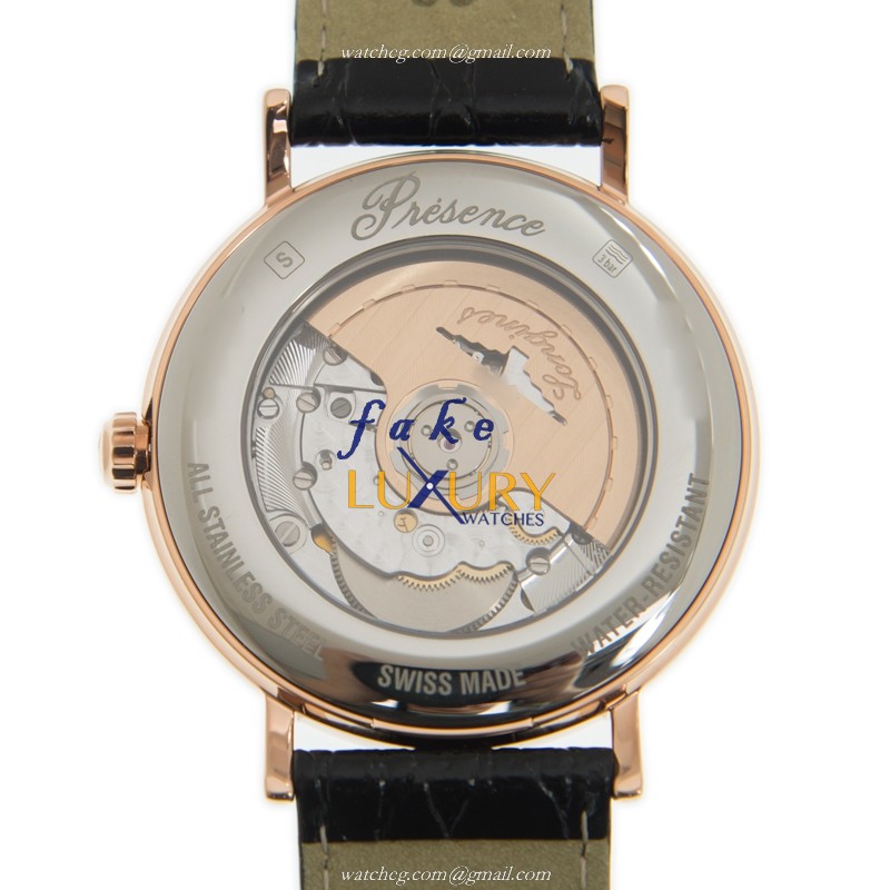 Longines PRESENCE L4.922.1.11.2 - Automatic - 18kt Rose Gold - White Dial - Replica Watch - Image 3