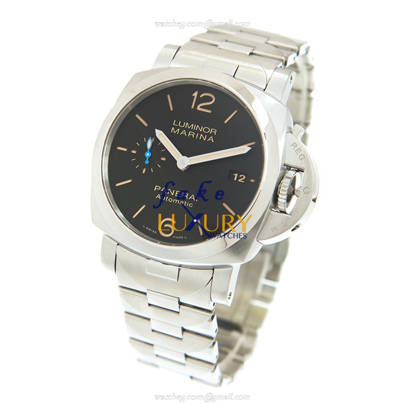 Panerai PAM00722 LUMINOR Automatic Stainless Steel Replica Watch - Black Dial, Silver Strap - Image 3