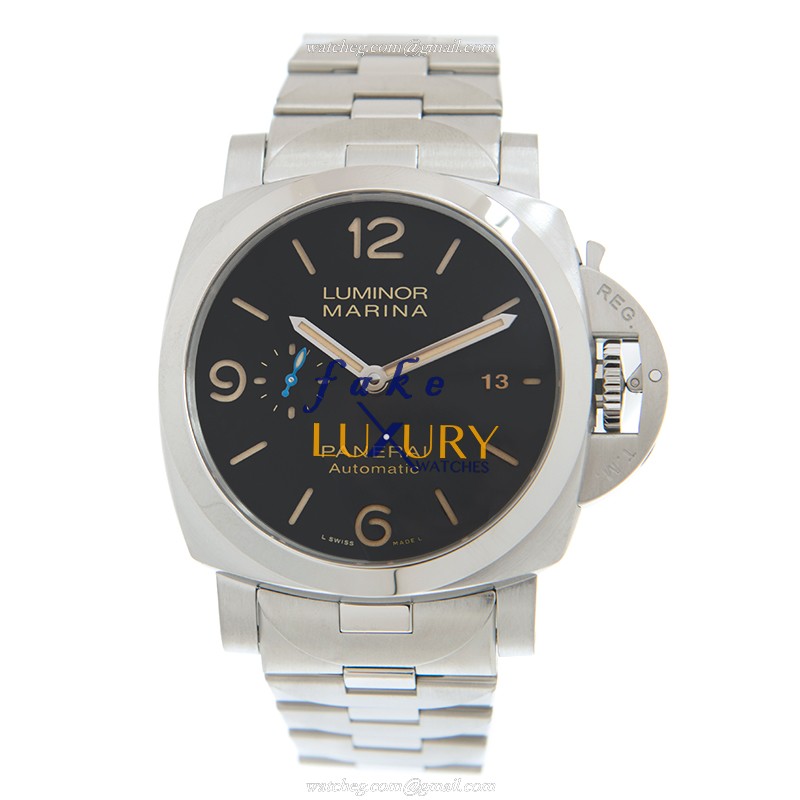 Panerai PAM00723 LUMINOR Automatic Stainless Steel Replica Watch - Black Dial, Silver Strap - Image 2