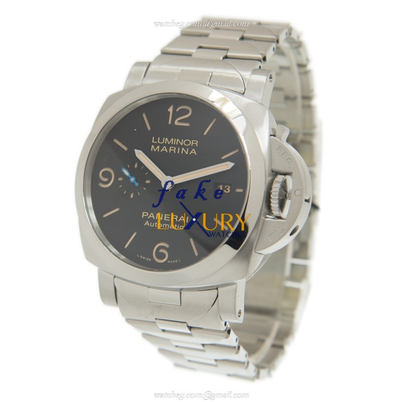 Panerai PAM00723 LUMINOR Automatic Stainless Steel Replica Watch - Black Dial, Silver Strap - Image 3