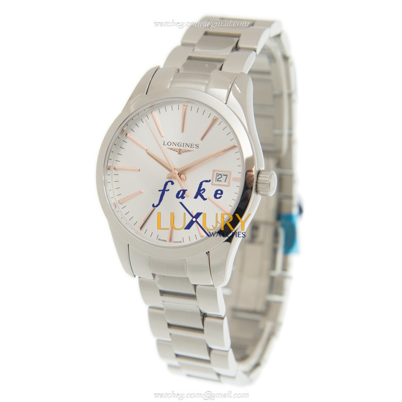 Longines L2.386.4.72.6 Conquest Classic Replica Watch Quartz White Dial Steel Bracelet 34mm - Image 3
