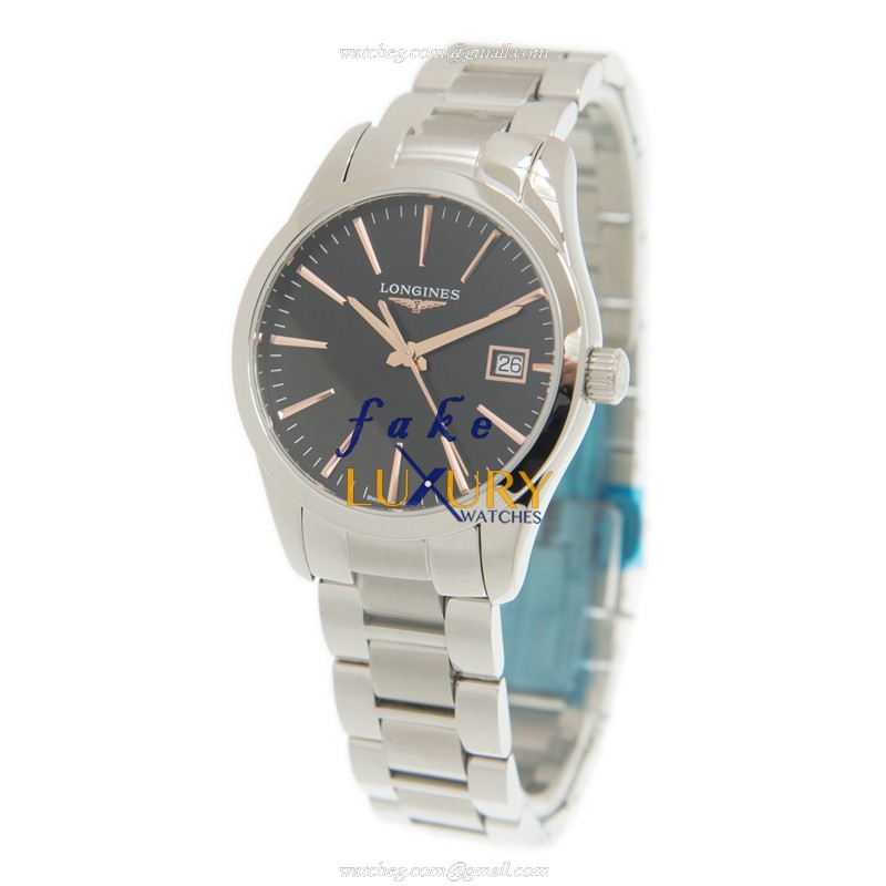Longines L2.386.4.52.6 CONQUEST CLASSIC Quartz Stainless Steel Replica Watch - Ladies - Black Dial - Image 3