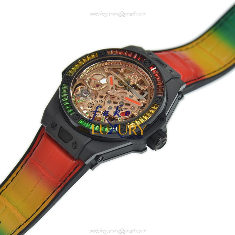 Hublot 414.CI.4010.LR.4096.NJA19 | Manual Wind | Ceramic Case | Transparent Skull Dial - Image 3
