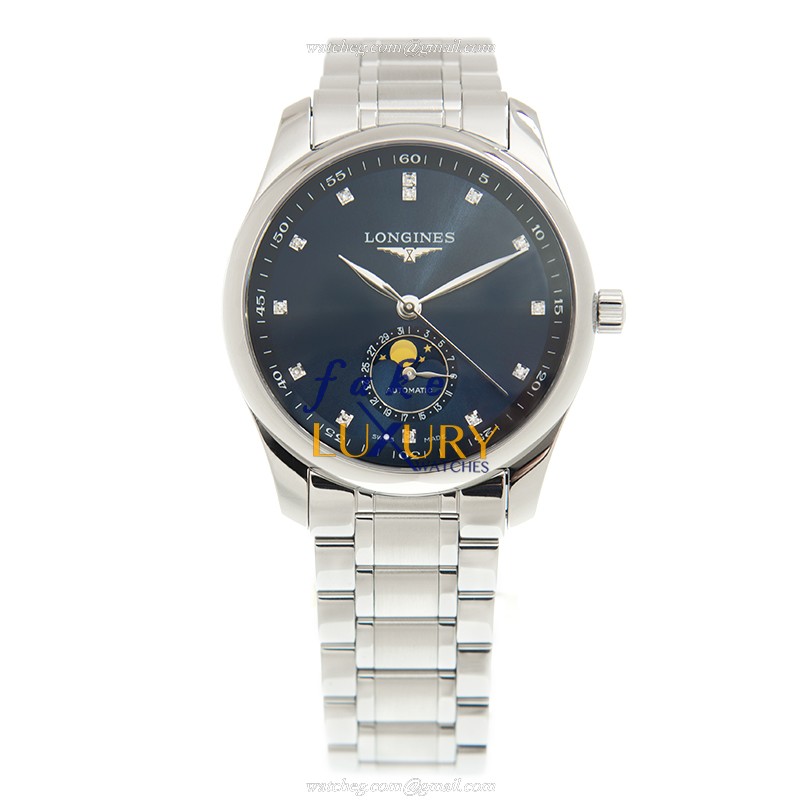 Longines Master L2.909.4.97.6 Automatic Stainless Steel Blue Dial Sapphire Crystal Replica Watch - Image 2