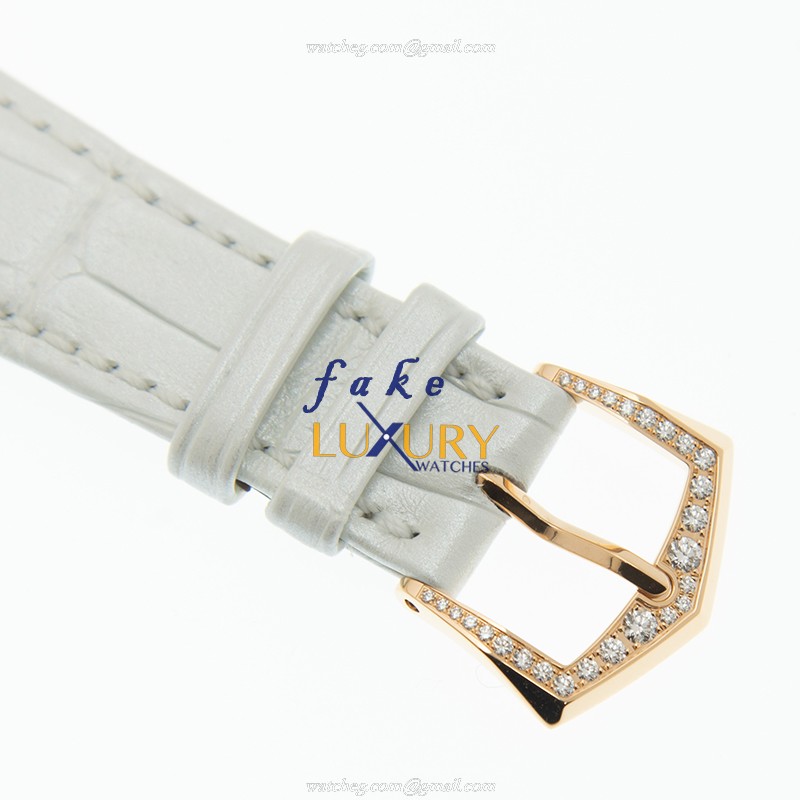 Patek Philippe 4948R-001 Replica Watch With 18kt Rose Gold Case, Diamonds, White Mother of Pearl - Image 4