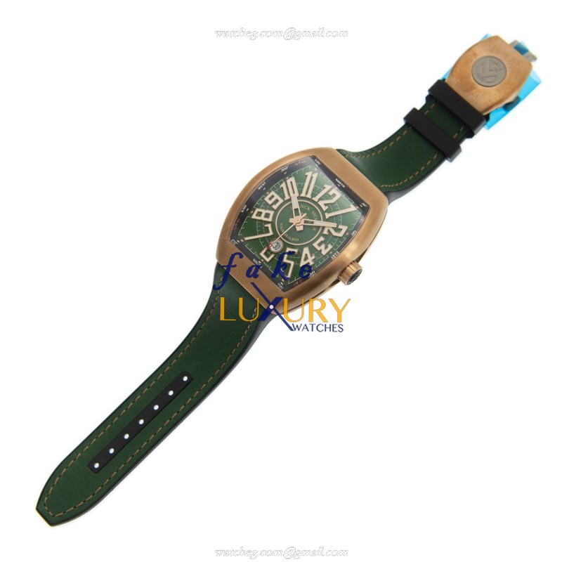 Franck Muller V 45 SC DT CIR BZ.NR.BR - GREEN Vanguard Auto Brass Case Replica Watch - Image 2