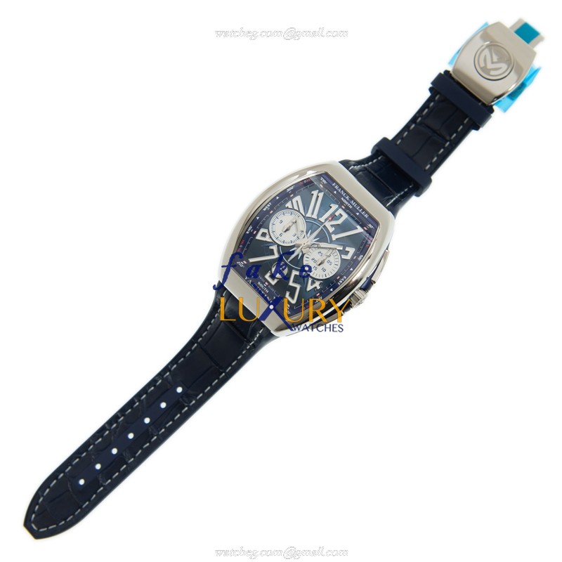 Franck Muller Vanguard V 41 CC DT YACHTING AC.BL Automatic Blue Dial Steel Replica Watch - Image 2