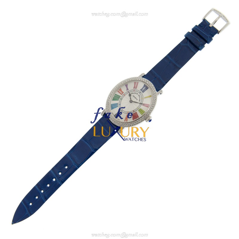 Franck Muller 1638 B QZ COL DRM R D AC INFINITY Quartz Replica White Dial Leather Band Steel Case - Image 2