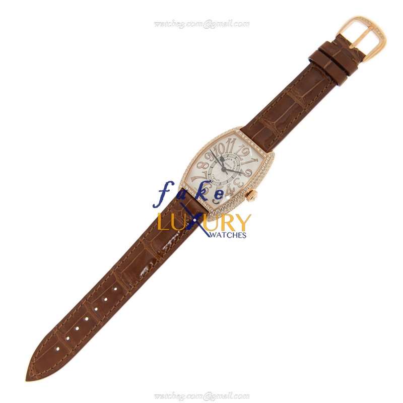 Franck Muller 2852 H SC REL D 5N Replica Watch, Automatic, White Dial, 18kt Rose Gold & Diamonds - Image 2
