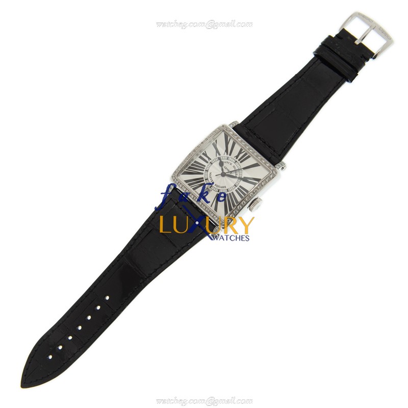 6000 H SC DT R D 1R OG - Franck Muller Master Square Replica Watch - White Gold Diamond - Automatic - Image 2