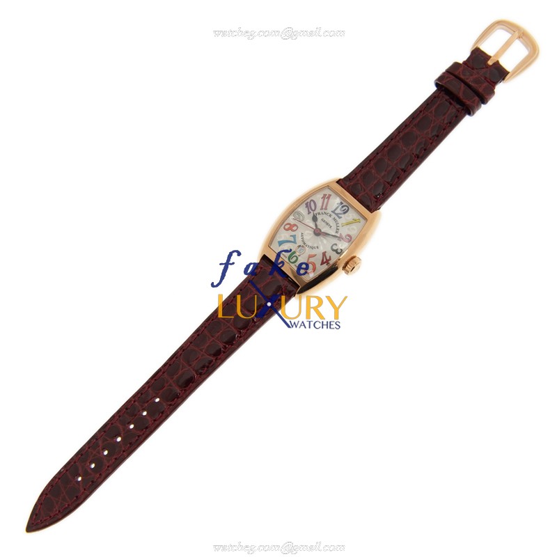 Franck Muller 1750 SC AT DT FO COL DRM 5N Cintree Curvex Replica Watch, White Dial, Rose Gold Case - Image 2