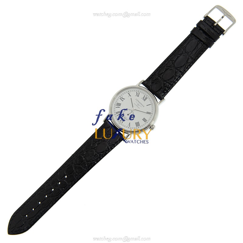 Longines PRESENCE L4.805.4.11.2 Automatic White Dial Stainless Steel Leather Replica Watch - Image 2