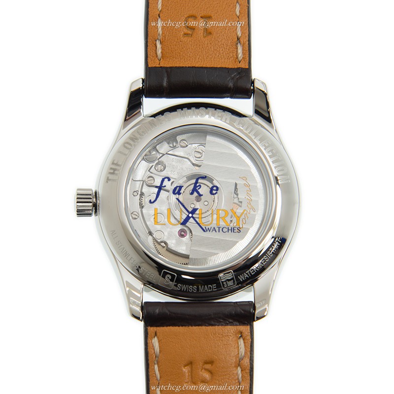 Longines L2.257.4.78.3 Master Auto Movt Stainless Steel Alligator Band Silver Dial Replica Watch - Image 3