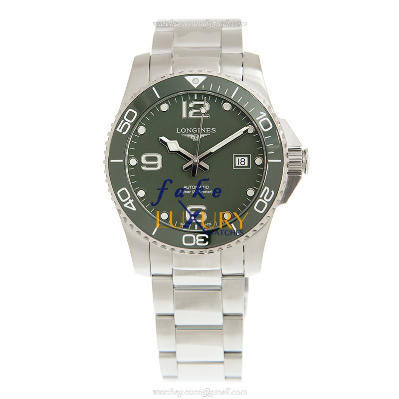 Longines Conquest L3.781.4.06.6 - Replica Watch - Automatic - Green Dial - Ceramic & Steel Case - Image 2