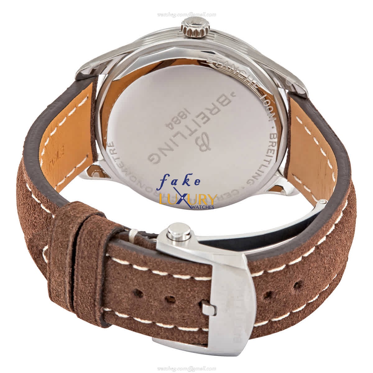 Breitling Premier A37340351C1X1 Replica Watch Featuring A Blue Dial On Brown Leather Strap - Image 3