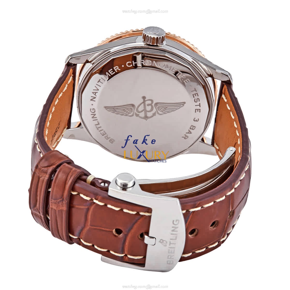 Breitling U17325211G1P2 Navitimer 1 Automatic Silver Dial 18kt Rose Gold Steel Replica Watch - Image 3