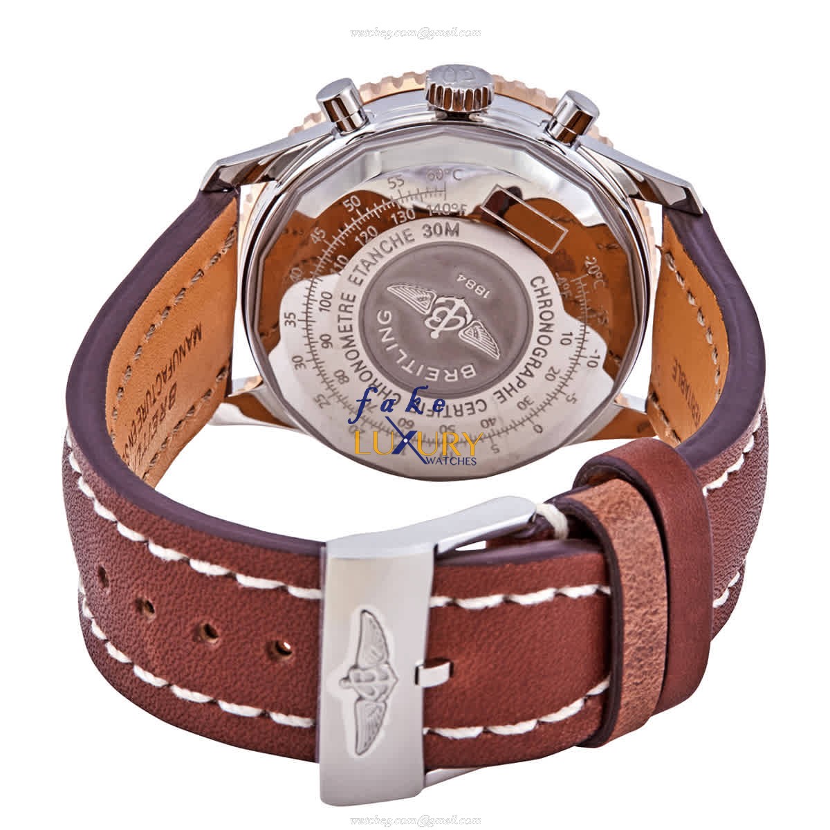 Breitling U13324211G1X1 - Replica Watch - Automatic - 41mm - 18kt Rose Gold & Steel - Silver Dial - Image 3