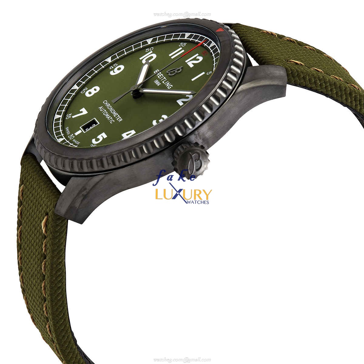 Breitling Aviator 8 M173152A1L1X2 Automatic Green Dial Canvas Strap Replica Watch - Image 2