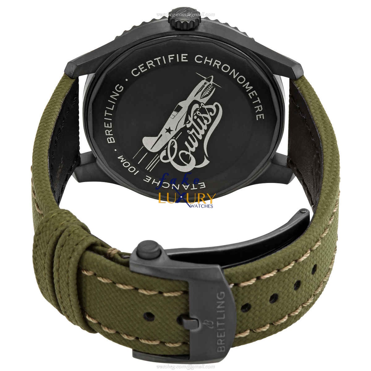 Breitling Aviator 8 M173152A1L1X2 Automatic Green Dial Canvas Strap Replica Watch - Image 3