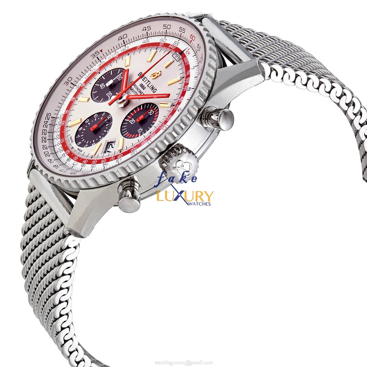 Breitling AB01219A1G1A1 Navitimer 1 Replica Watch, 43mm, Automatic, Silver Dial, Steel Bracelet - Image 2
