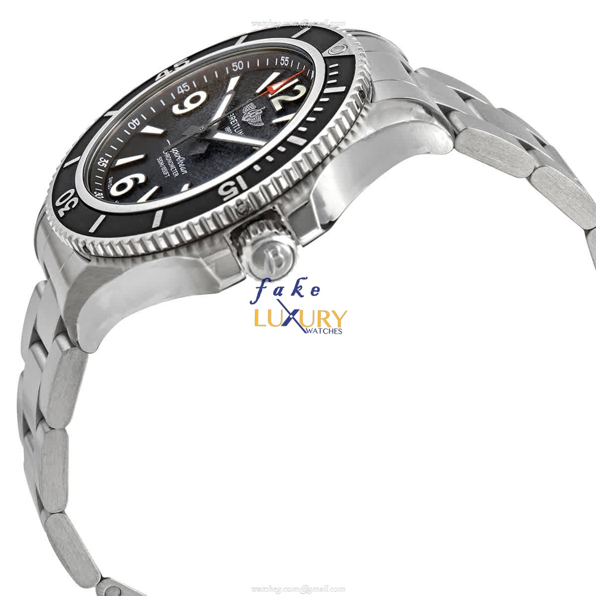 Breitling A17366021B1A1 Superocean Replica Watch, Automatic, Black Dial, Steel Bracelet - Image 2