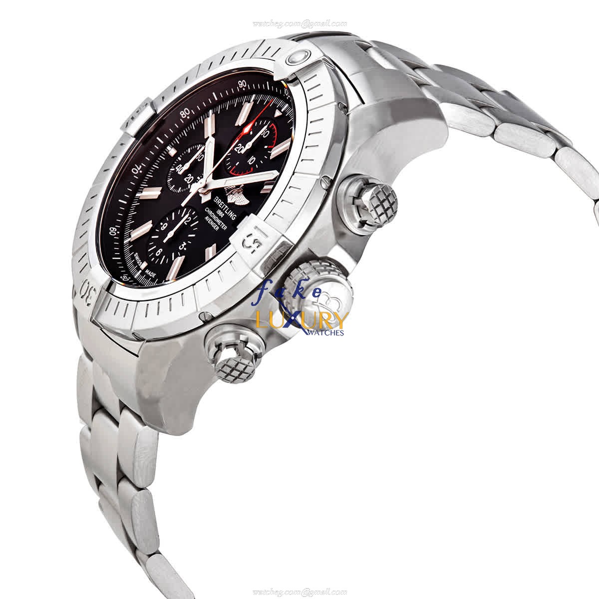 Breitling A13375101B1A1 Replica Watch, 48mm Black Dial Automatic, Steel Bracelet - Image 2