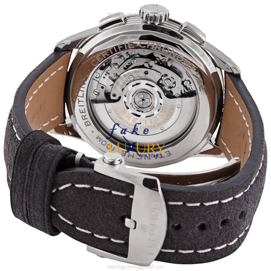 Breitling AB0118A61C1X2 Premier Automatic Blue Dial Stainless Steel Leather Replica Watch - Image 3