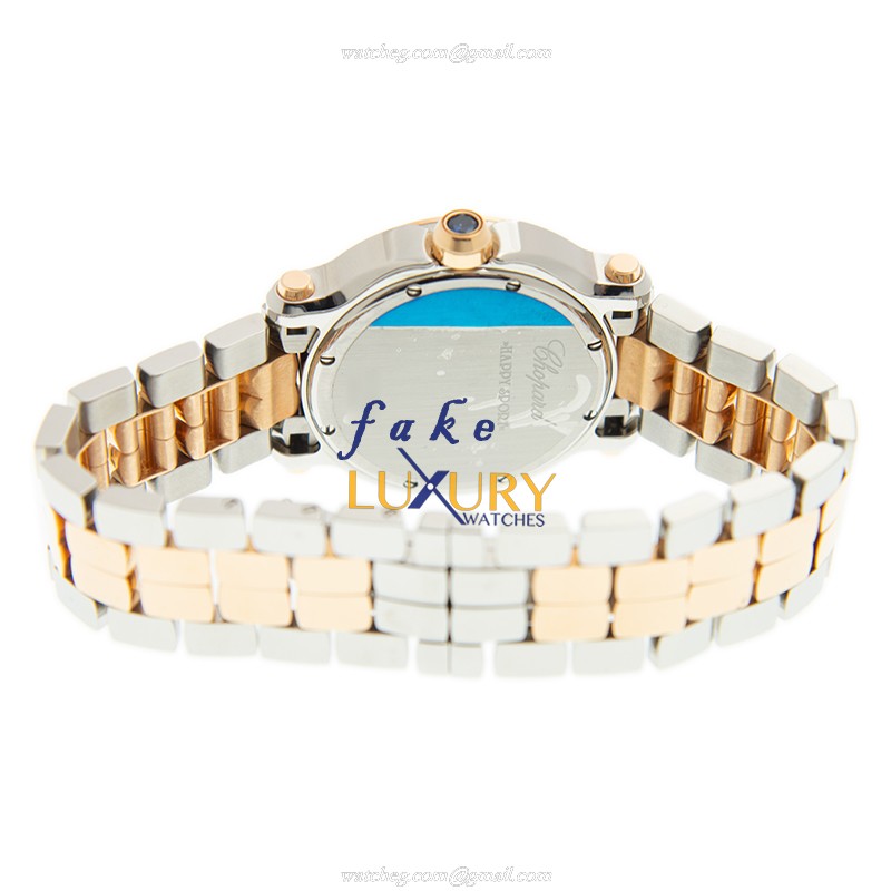 -278488-9001 - Chopard Happy Sport Quartz Replica Watch - 18kt Rose Gold & Steel Case - Image 4