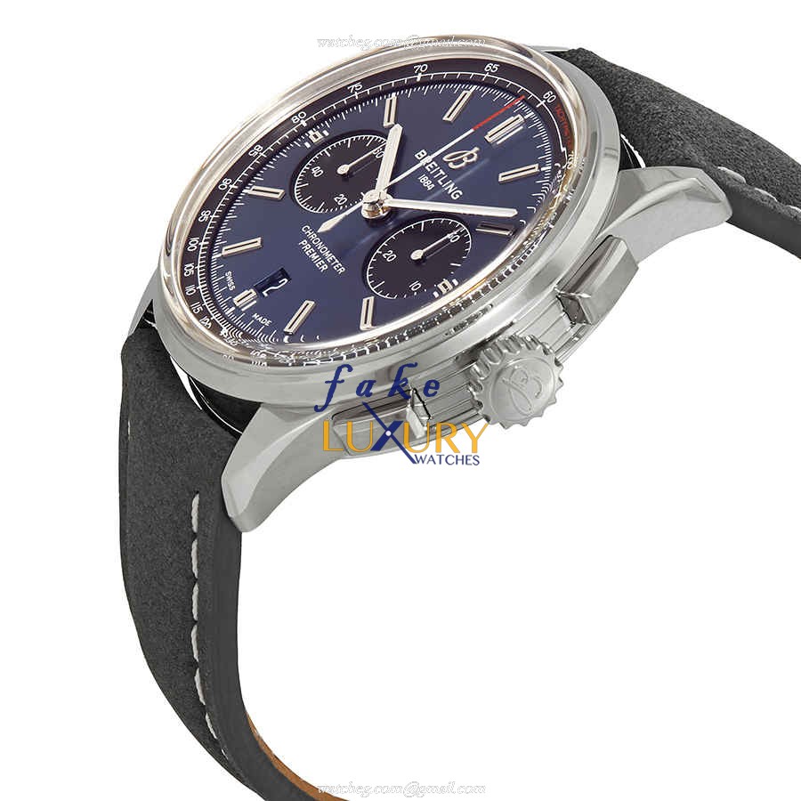 Breitling AB0118221C1X4 Premier Replica Watch, Blue Dial, Automatic Movement, Steel Case - Image 2