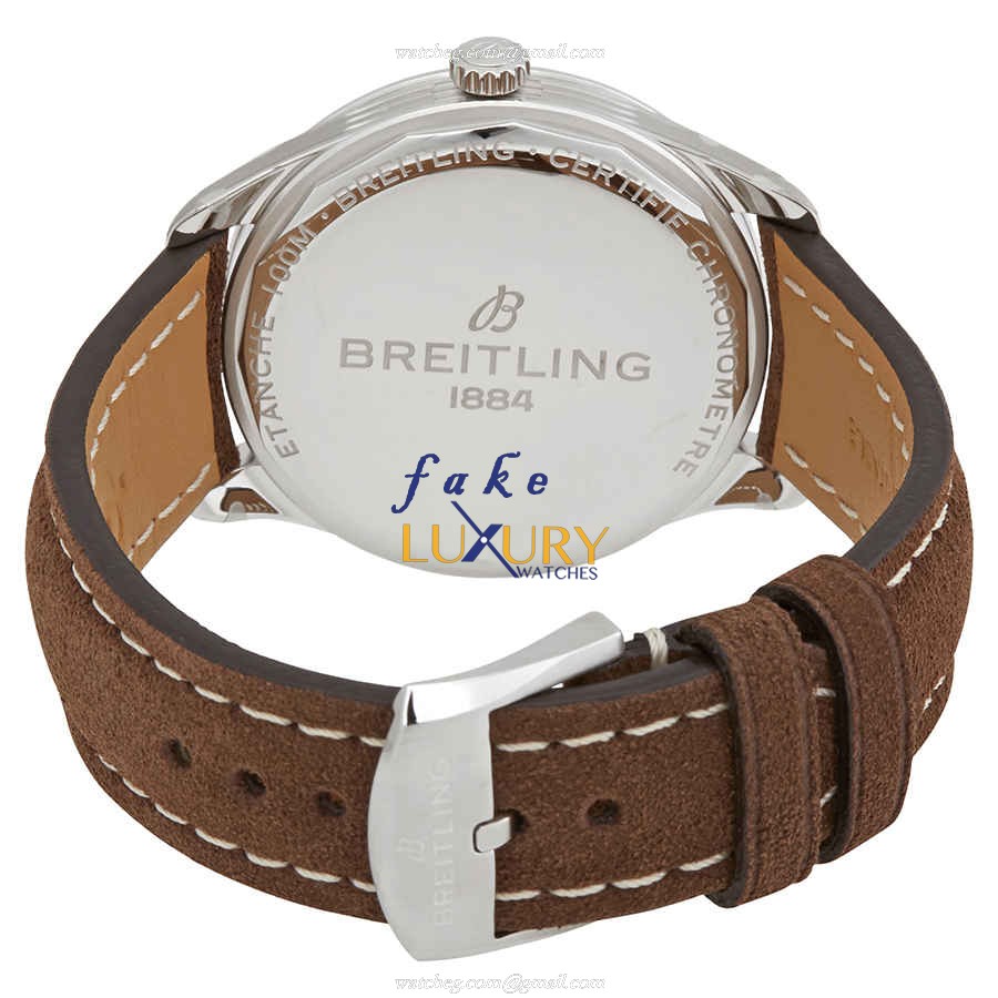 Breitling Premier A37340351B1X2 Automatic Gray Dial Brown Leather Replica Watch - Image 3