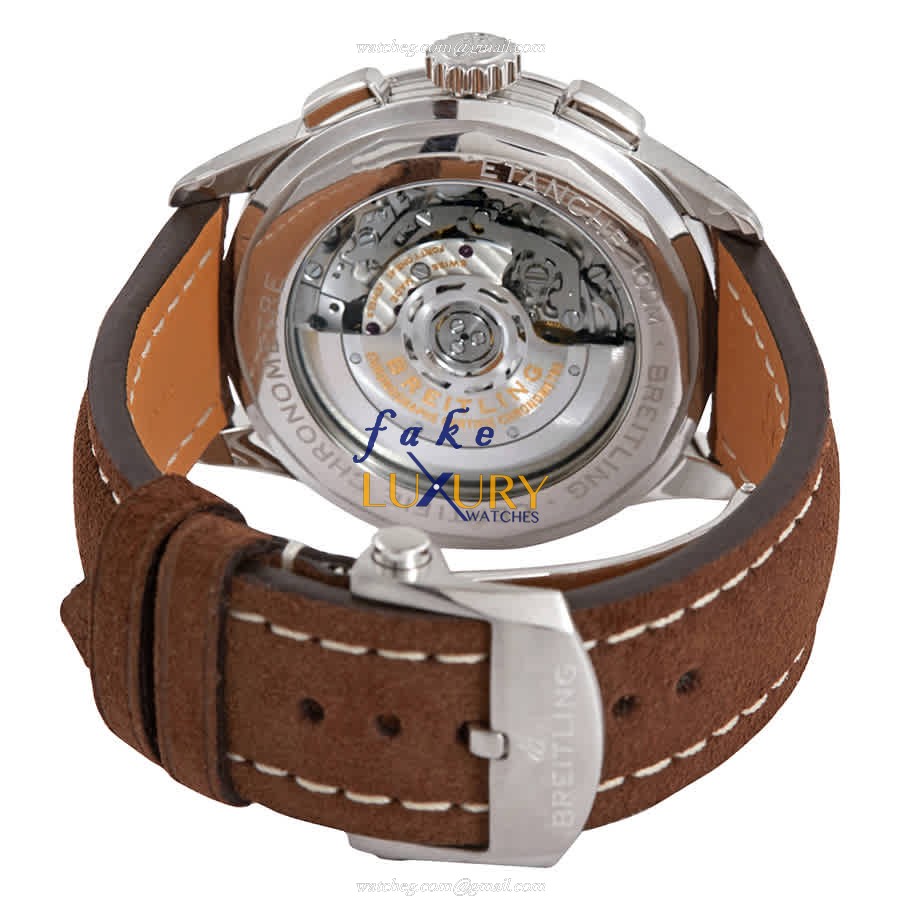 Breitling Premier AB0118221C1X1 Automatic Blue Dial Leather Strap Steel Replica Watch - Image 3