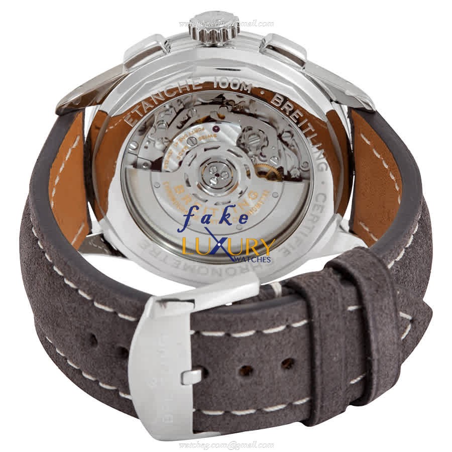 Breitling Premier AB0118221B1X2 Automatic Gray Dial Leather Strap Replica Watch - Image 3
