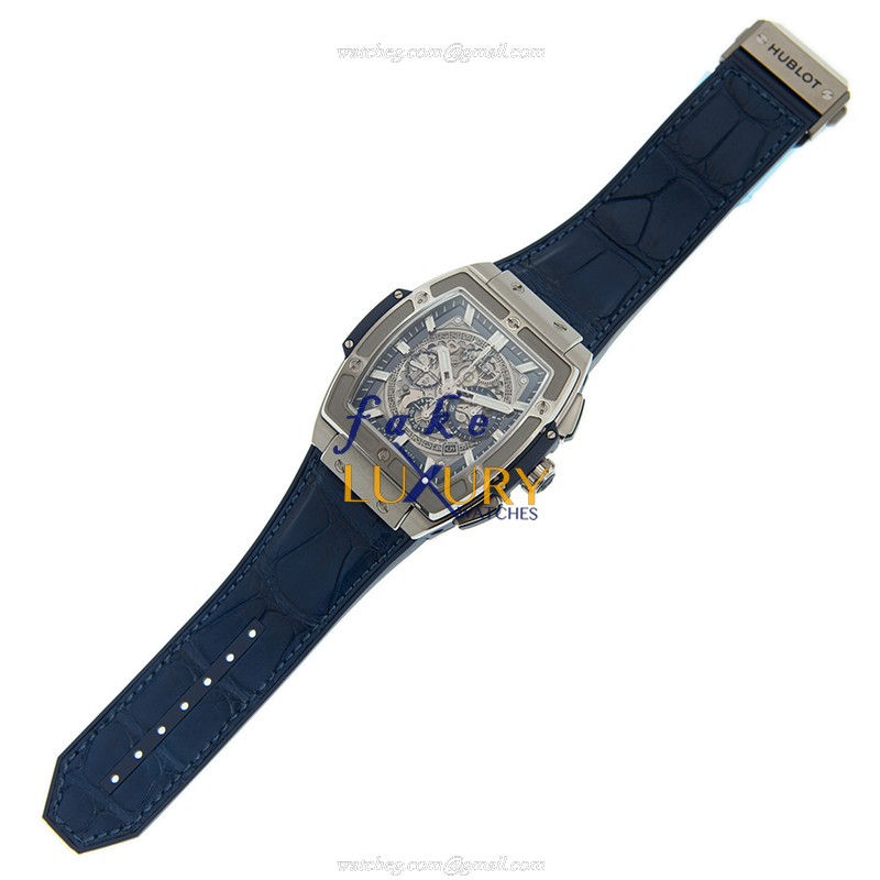 Hublot 601.NX.7170.LR Automatic Titanium Replica Watch, Silver Dial, Blue Alligator Strap - Image 2