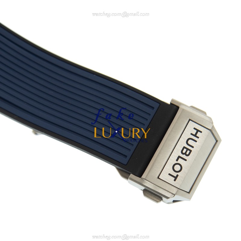 Hublot 411.NX.5179.RX - BIG BANG Automatic Titanium Replica Watch - 45mm - Blue Dial & Blue Rubber - Image 4