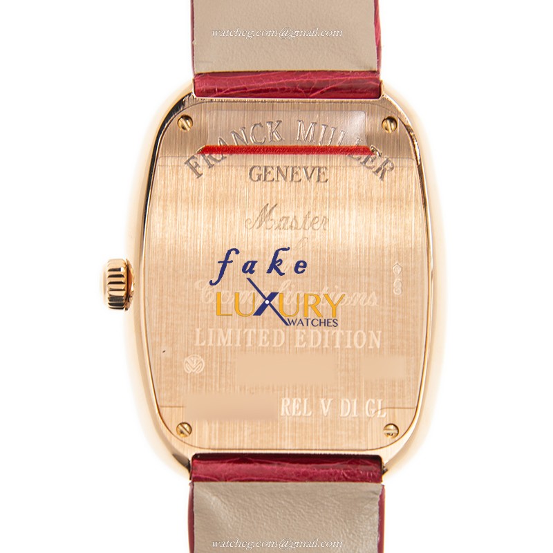 Franck Muller 3002 M QZ REL V D1 GL 5N GALET Quartz Rose Gold & Diamond Replica Watch 34mm Silver - Image 3