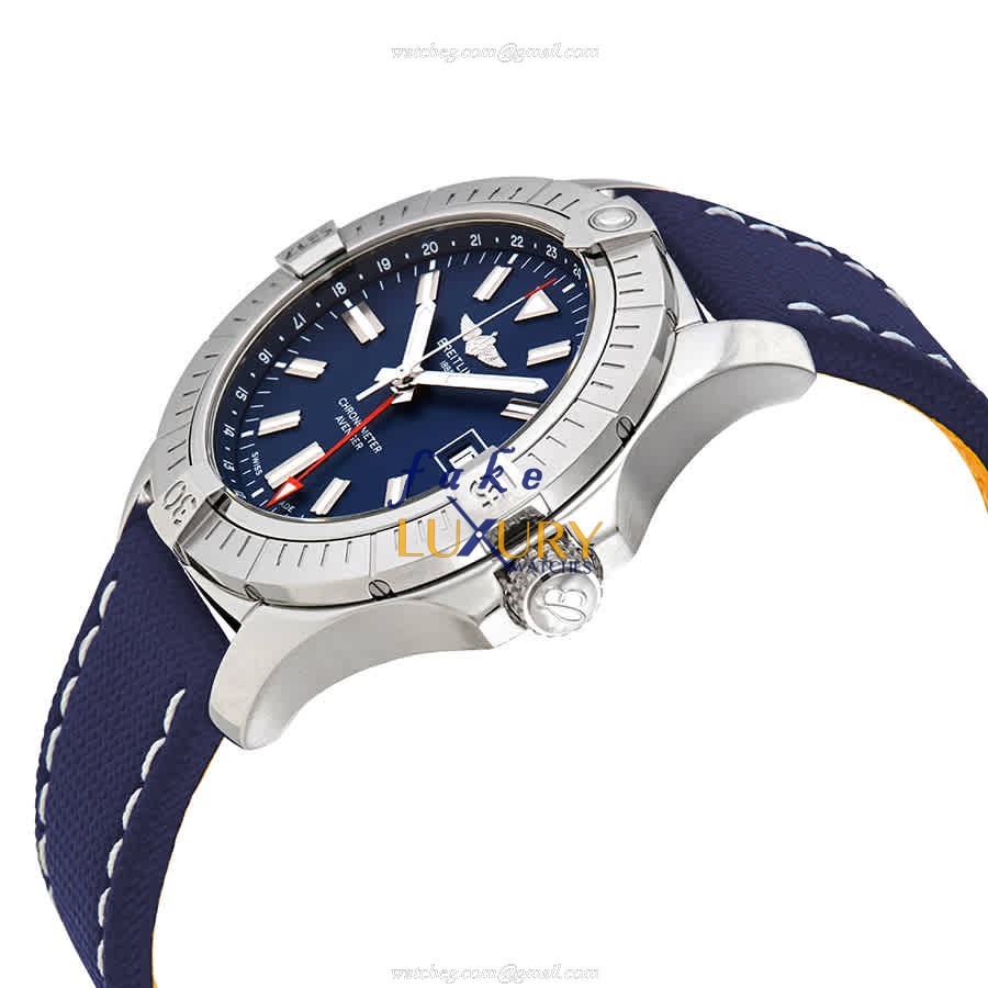 Breitling A32395101C1X1 Avenger II Replica Watch, Automatic, Blue Dial, Steel Case, Leather Strap - Image 2