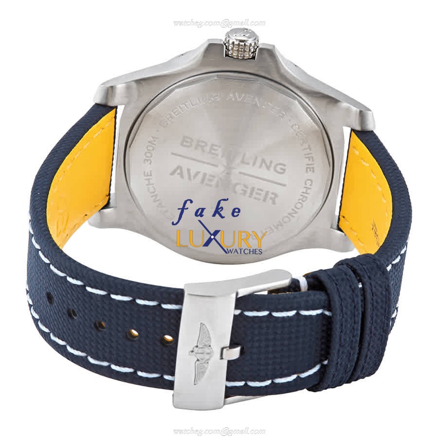 Breitling A32395101C1X1 Avenger II Replica Watch, Automatic, Blue Dial, Steel Case, Leather Strap - Image 3