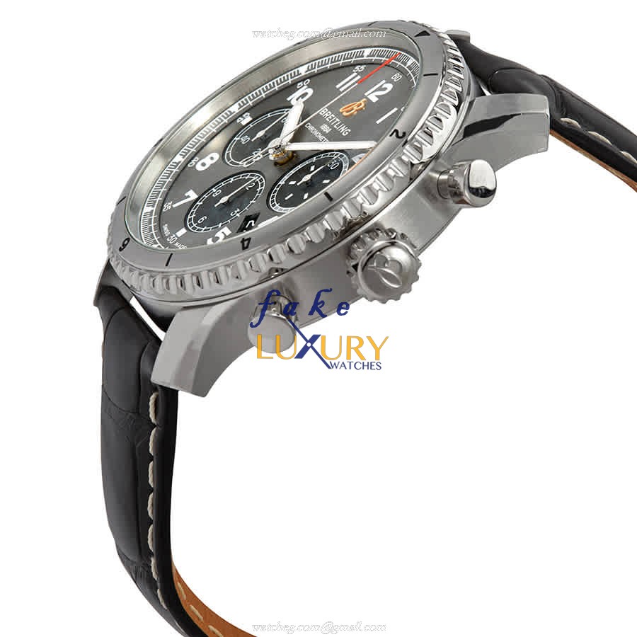 Breitling AVIATOR 8 AB0119131B1P1 Replica Watch, Gray Dial, Steel Case, Alligator Strap - Image 2