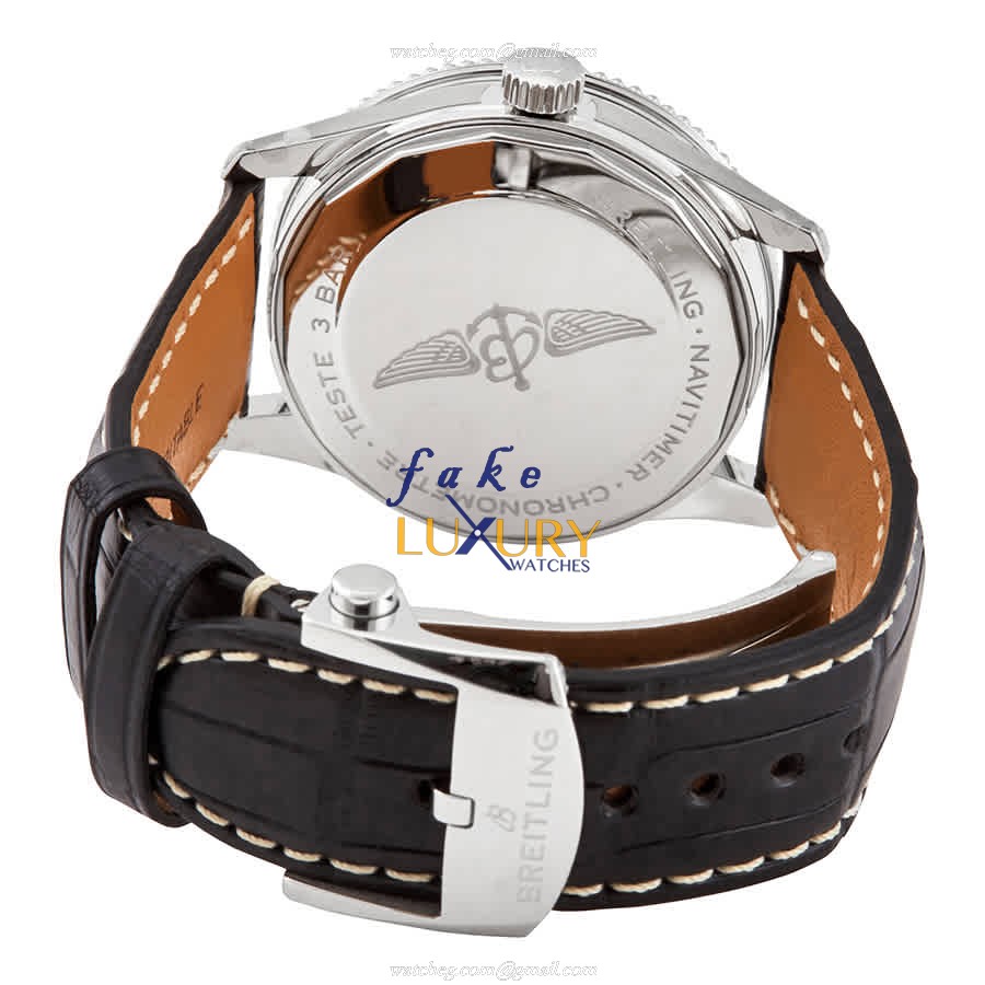 Breitling A17325241B1P2 Replica Watch, Automatic, Black Dial, Steel Case, Alligator Strap - Image 3