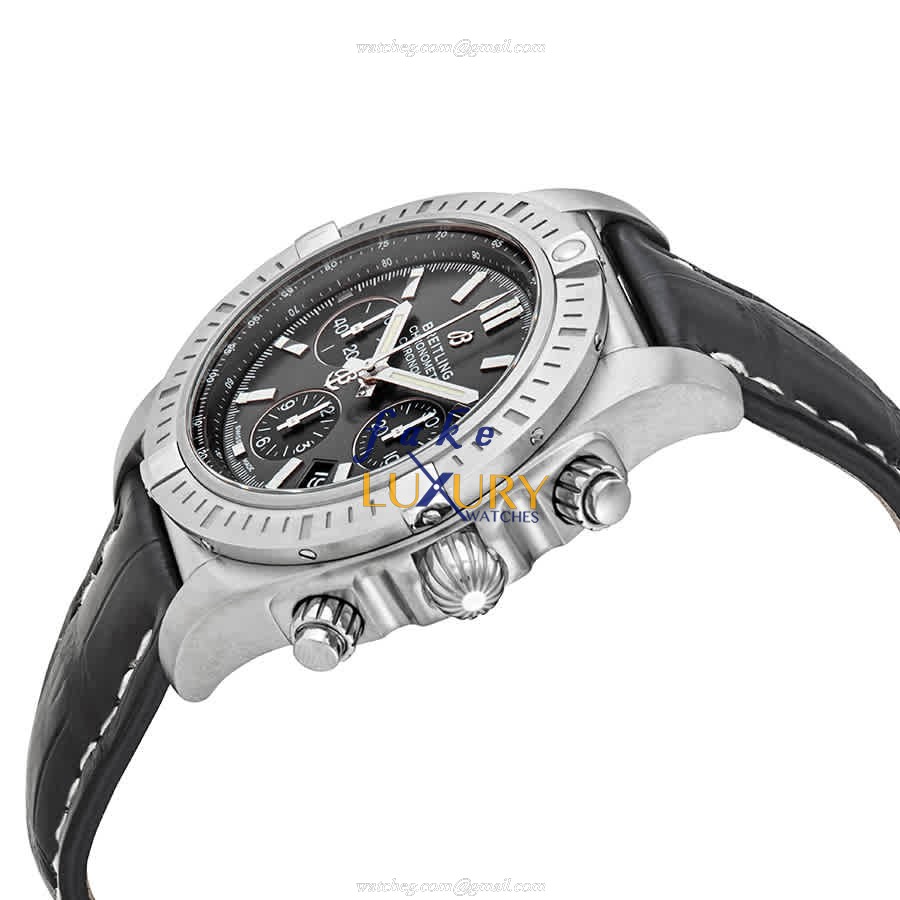AB0115101F1P2 - Breitling Chronomat B01 Replica Watch - Automatic Black Dial Leather - Image 2
