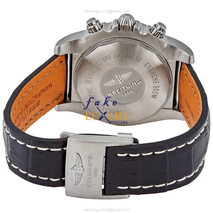 AB0115101F1P2 - Breitling Chronomat B01 Replica Watch - Automatic Black Dial Leather - Image 3