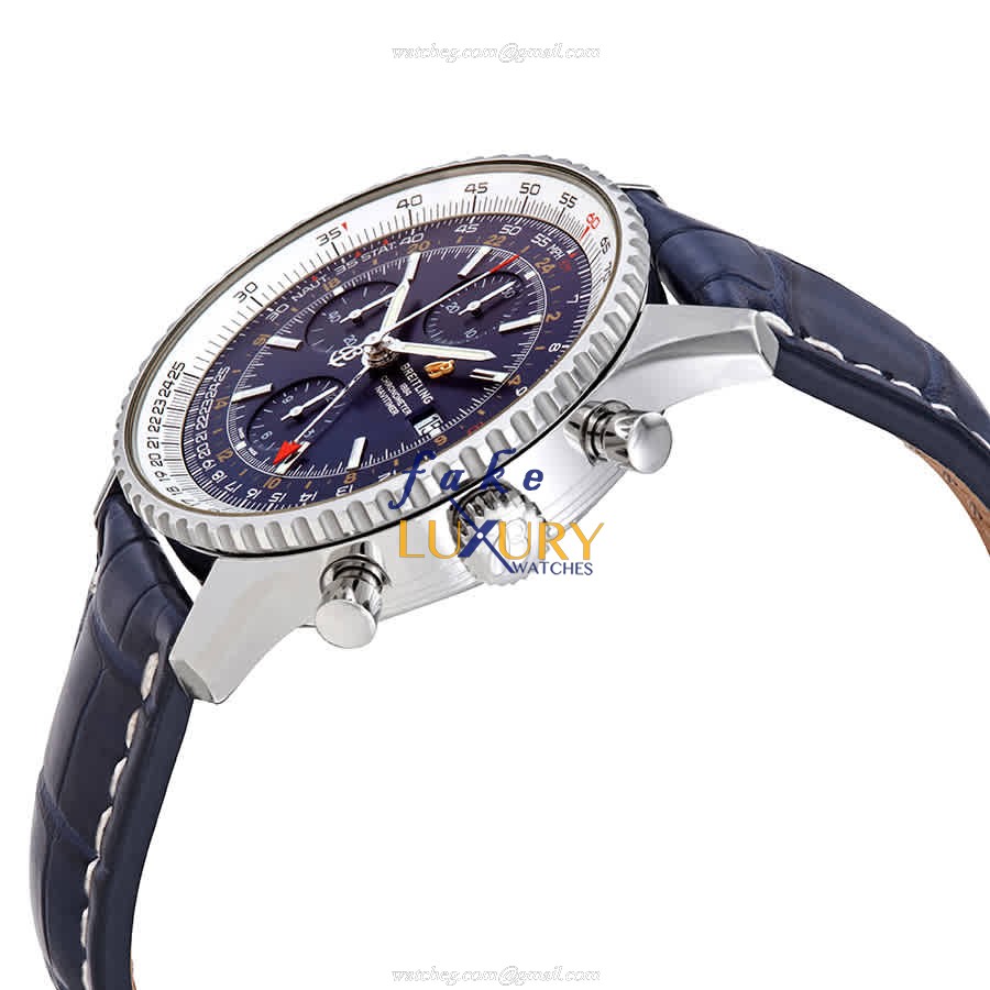 Breitling NAVITIMER 1 Automatic A24322121C2P2 Blue Dial Steel Alligator Replica Watch - Image 2
