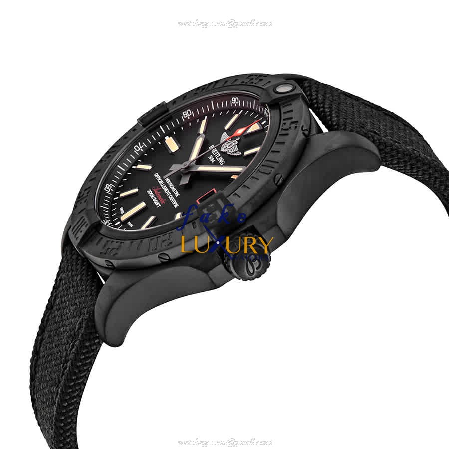Breitling V17311101B1W1 Avenger II Replica Watch, Automatic Titanium Case, Black Dial - Image 2