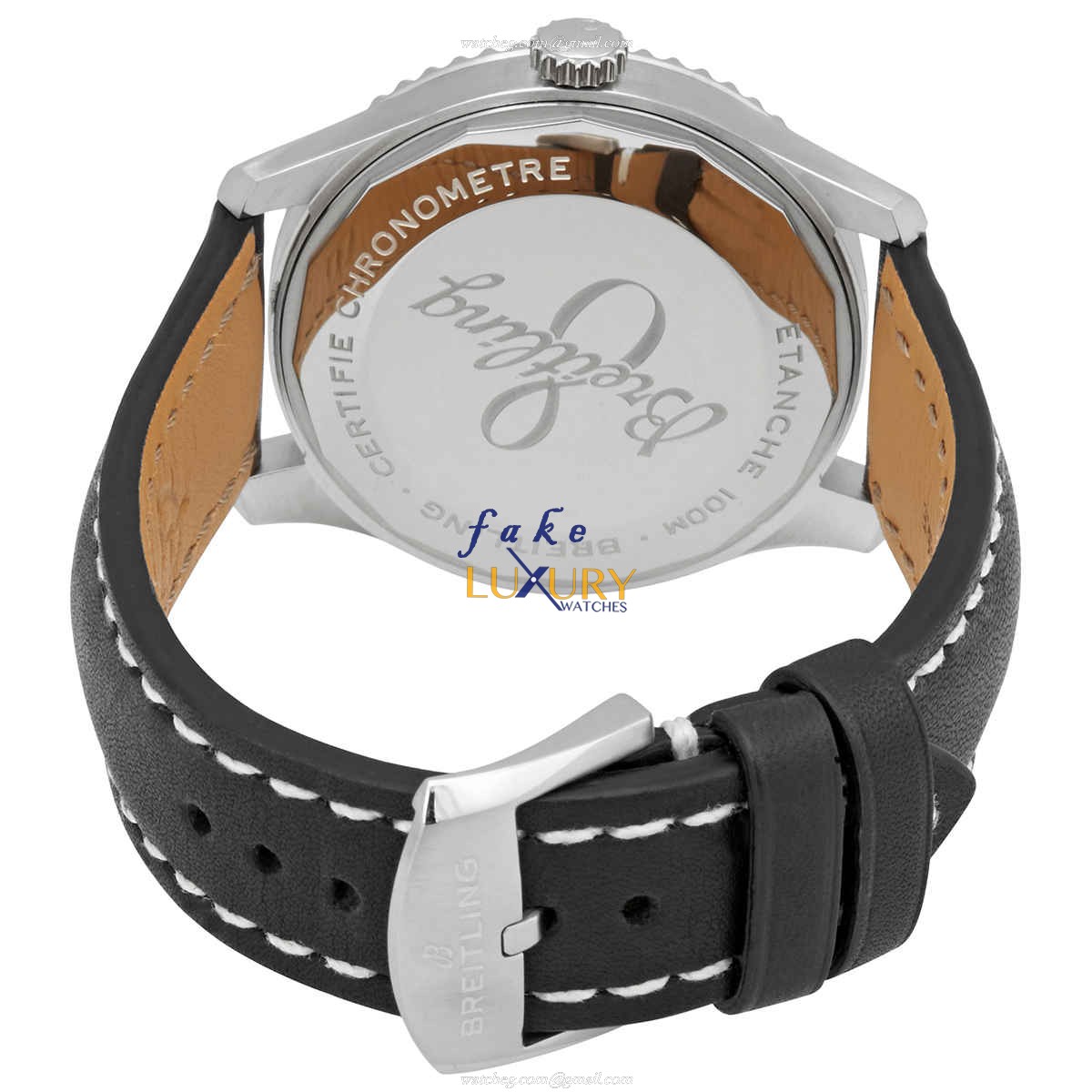 Breitling A17315101B1X1 Replica Watch, Automatic, Black Dial, Steel Case, Cowhide Strap - Image 3