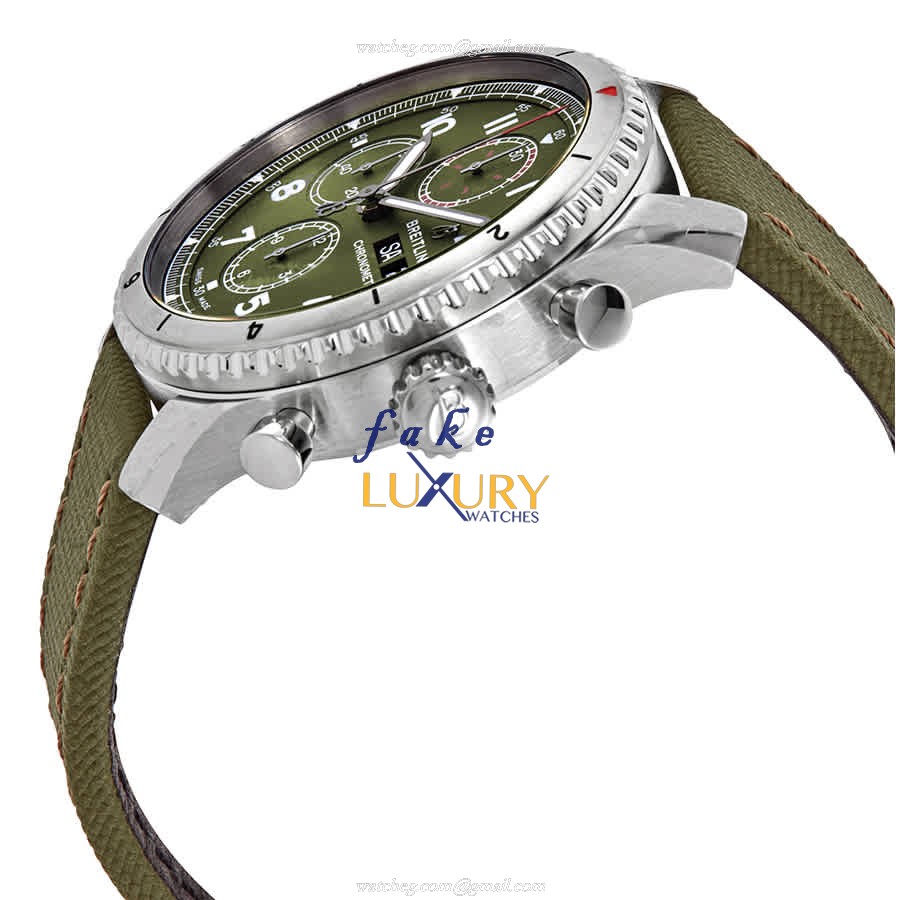 Breitling A133161A1L1X1 Aviator 8 Replica Watch With Green Dial, Automatic Movement, Steel Case - Image 2